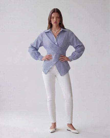 AZURE MUSE ASYMMETRIC SHIRT