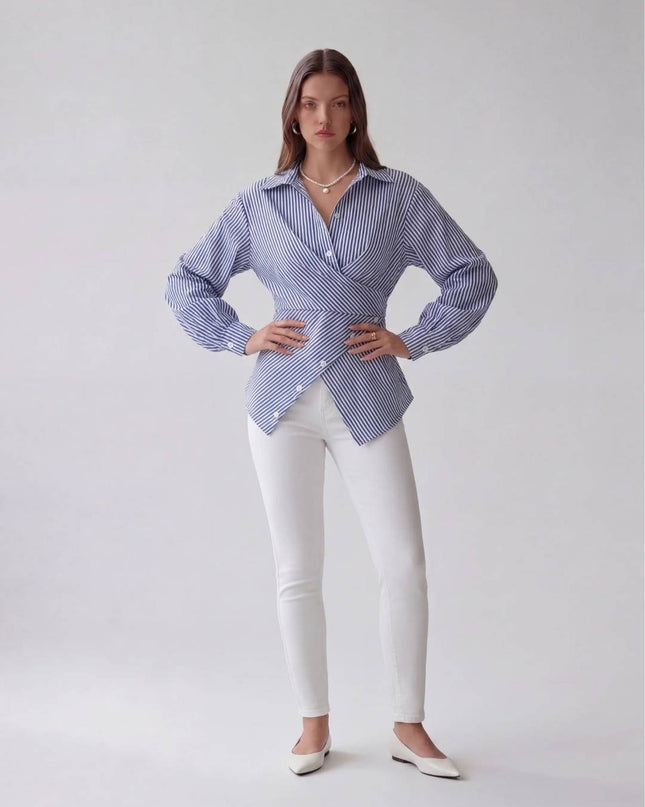 AZURE MUSE ASYMMETRIC SHIRT