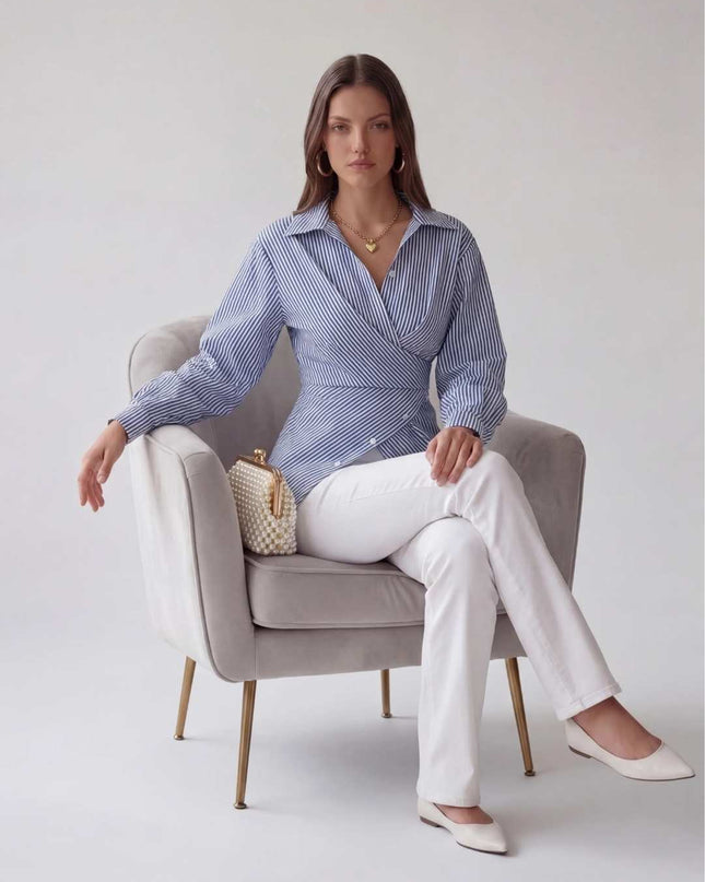 AZURE MUSE ASYMMETRIC SHIRT