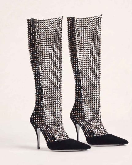 NOIR CRYSTAL VEIL BOOTS