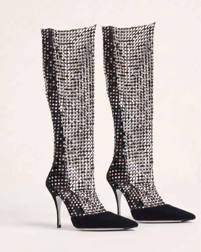 NOIR CRYSTAL VEIL BOOTS