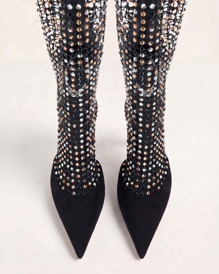 NOIR CRYSTAL VEIL BOOTS