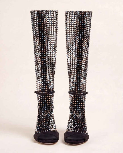 NOIR CRYSTAL VEIL BOOTS