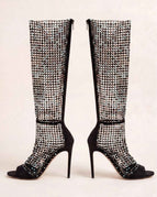 BLACK OPEN TOE ( 8CM) / EU 34