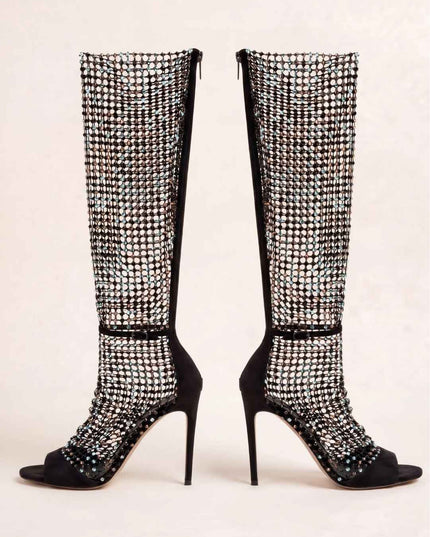 NOIR CRYSTAL VEIL BOOTS