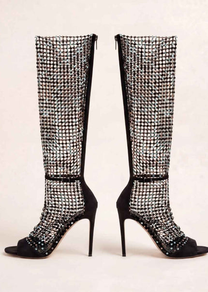 NOIR CRYSTAL VEIL BOOTS