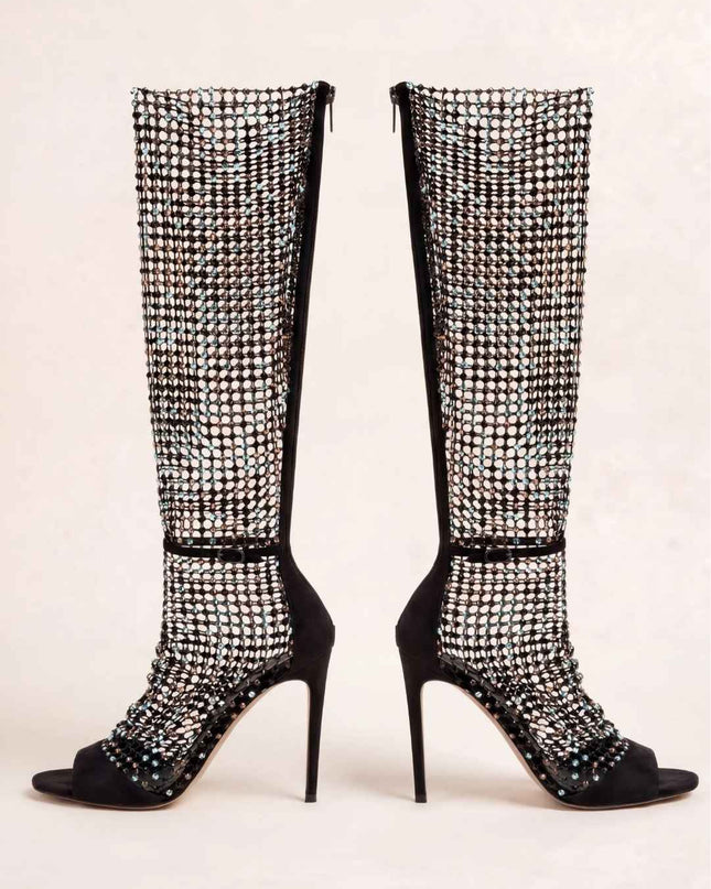 NOIR CRYSTAL VEIL BOOTS