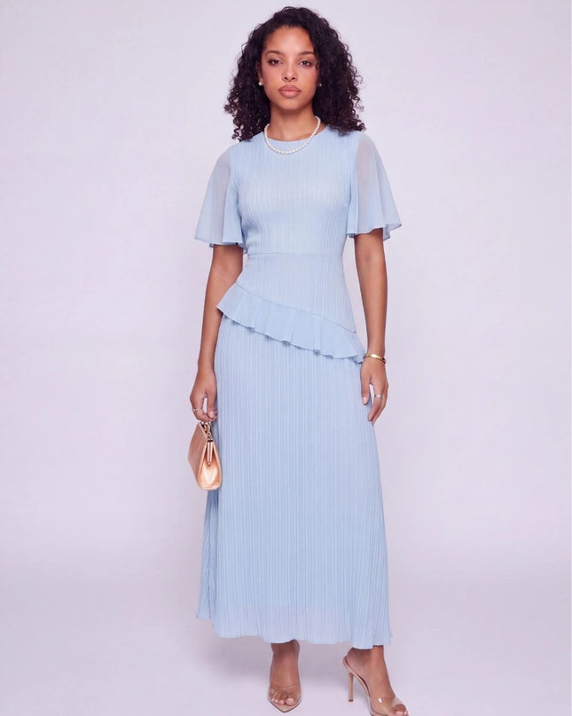 AZURE PLEATED DRESS