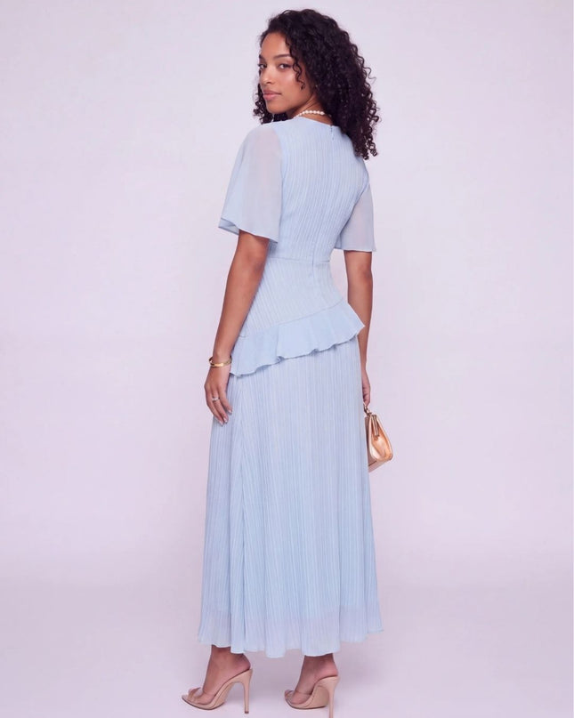 AZURE PLEATED DRESS