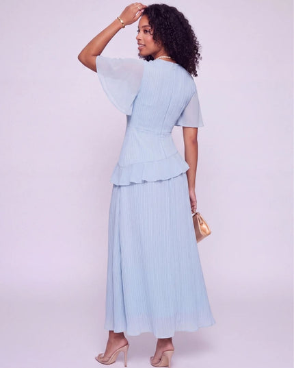 AZURE PLEATED DRESS