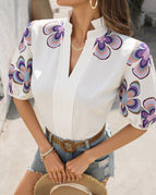 WHITE (PURPLE EMBROIDERY) / S